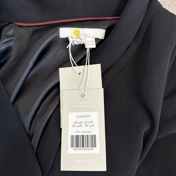 Boden Jumpsuit Women 10 Black Ottoline Wrap One Piece Suit Pockets Office Work - Picture 3 of 12